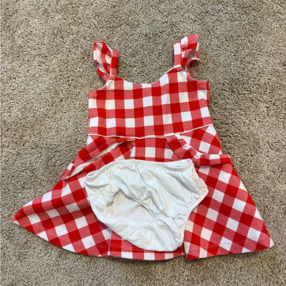 Janie and Jack Red and White Checkered Dress